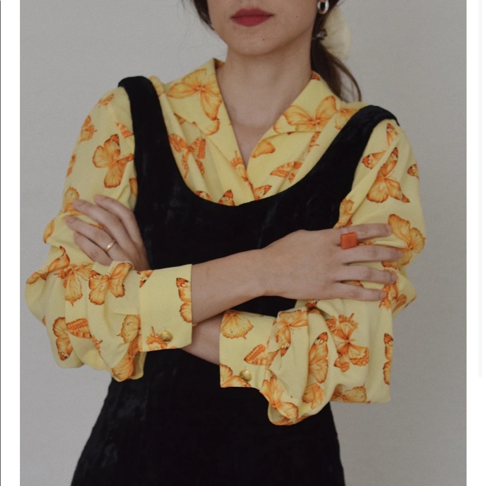 Escada Vintage Silk Butterfly Blouse